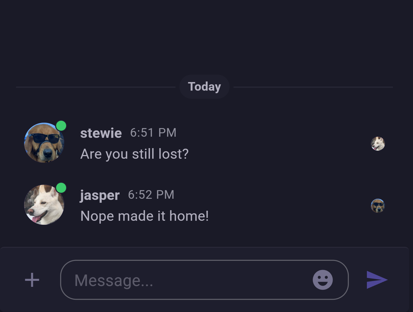 Text Chat Mockup